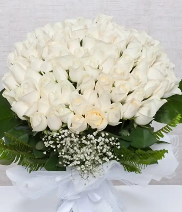 101 Beyaz Gül Buketi