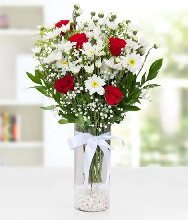 Vazoda Papatya ve Güller